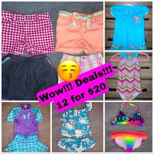 Girls swimsuits and shorts bundle / lot